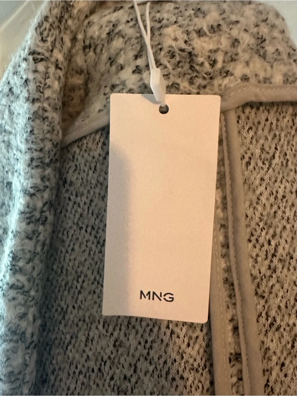 NWT Mango Gray Marled Belted Wrap Trench Coat